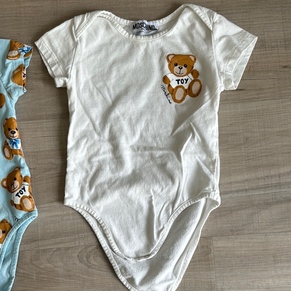 Moschino baby toddler Kids Teddy Bear One Piece White 9-12months